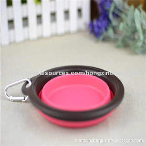 Newest Foldable Promotional Collapsible Silicone Pet Bowls, Non-toxic, Promotional